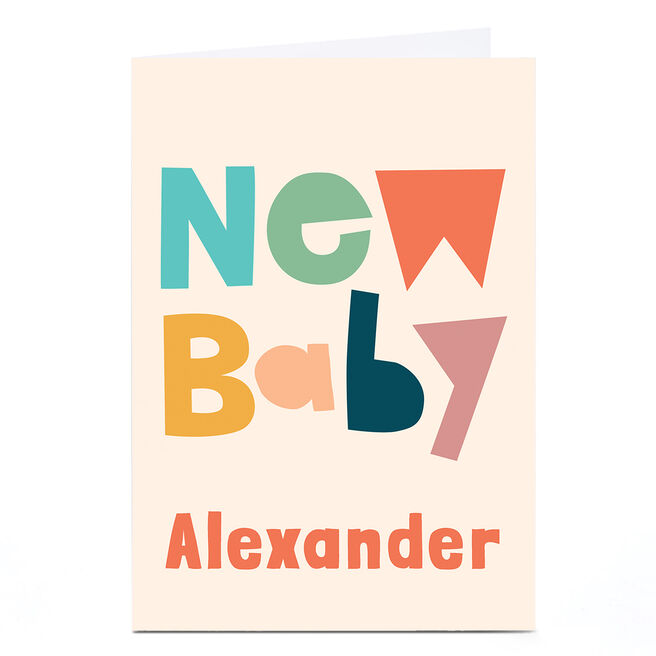 Personalised Hello Munki New Baby Card - Any Name