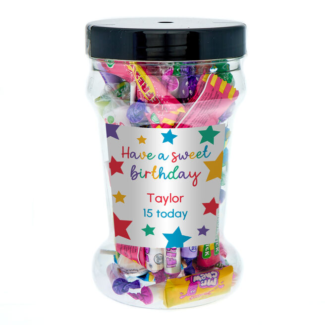Personalised Have a Sweet Birthday Retro Mix Sweet Tub