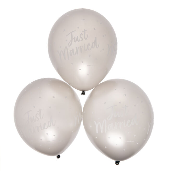 Latex Just Married Balloons - Pack of 6
