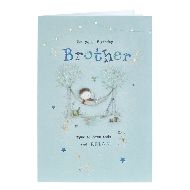 Birthday Card - Brother Time To Down Tools