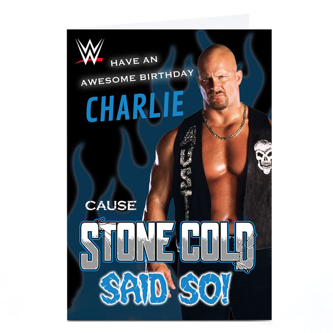 Personalised WWE Birthday Card - Stone Cold Steve Austin