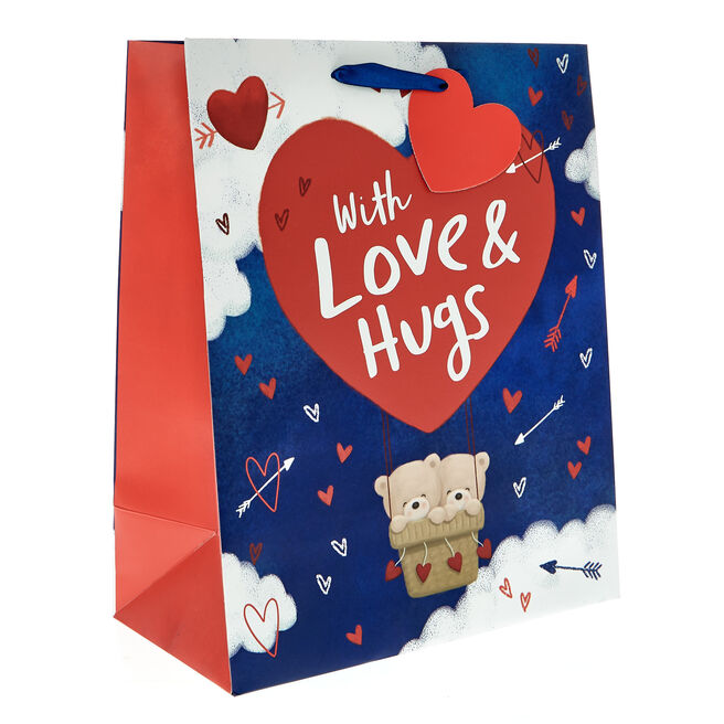 With Love & Hugs Large Portrait Gift Bag