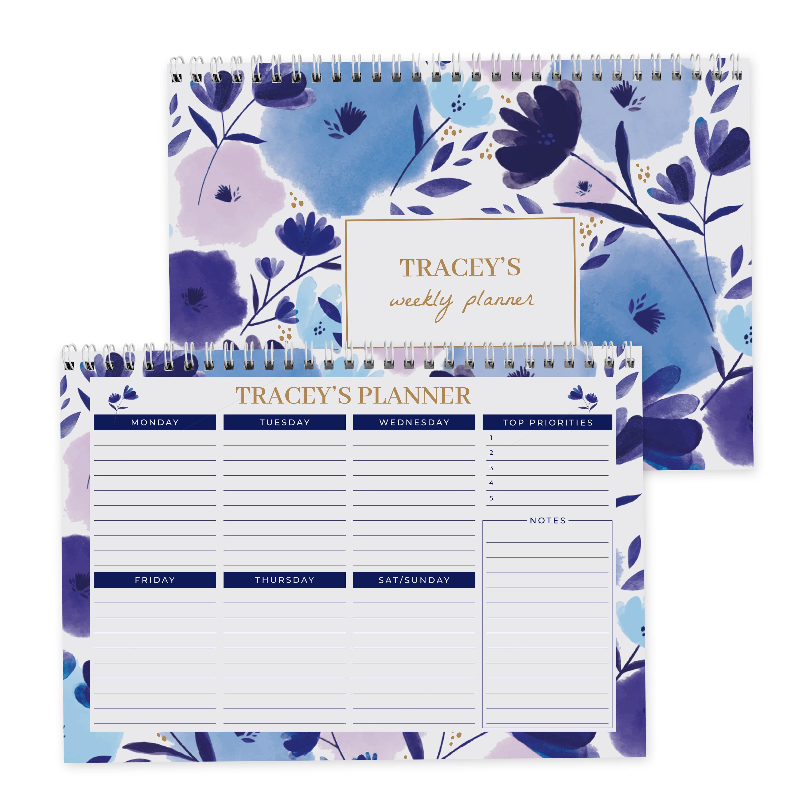 Buy Personalised Floral A4 Weekly Planner For GBP 16.99 | Card Factory UK