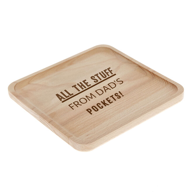 Personalised Wooden Shallow Square Tray - All the Stuff