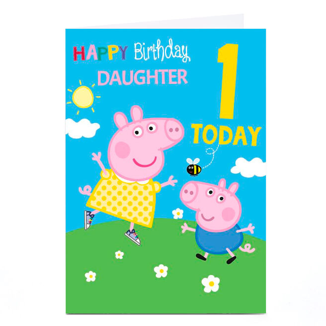 Personalised Birthday Card - Peppa Pig Daughter, Age 1