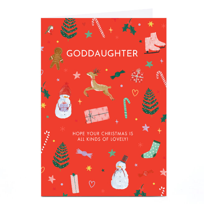 Personalised Christmas Card - All Kinds of Lovely, Goddaughter
