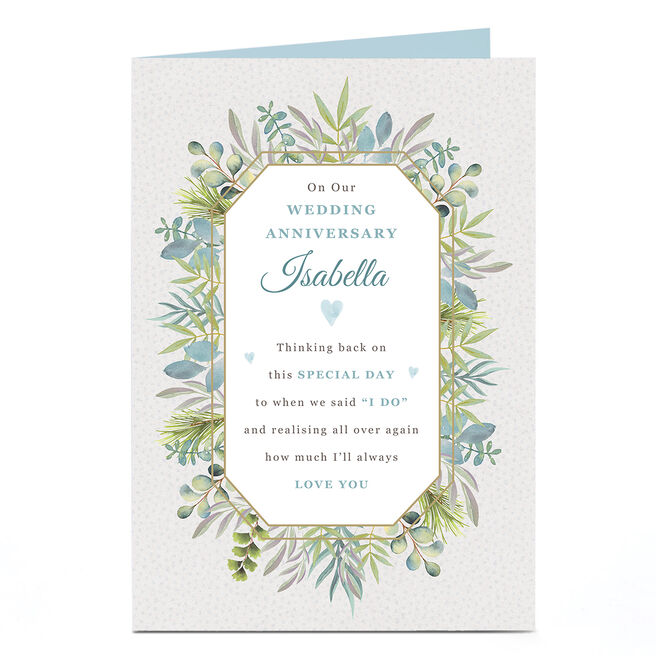 Personalised Anniversary Card - Botanic Verse