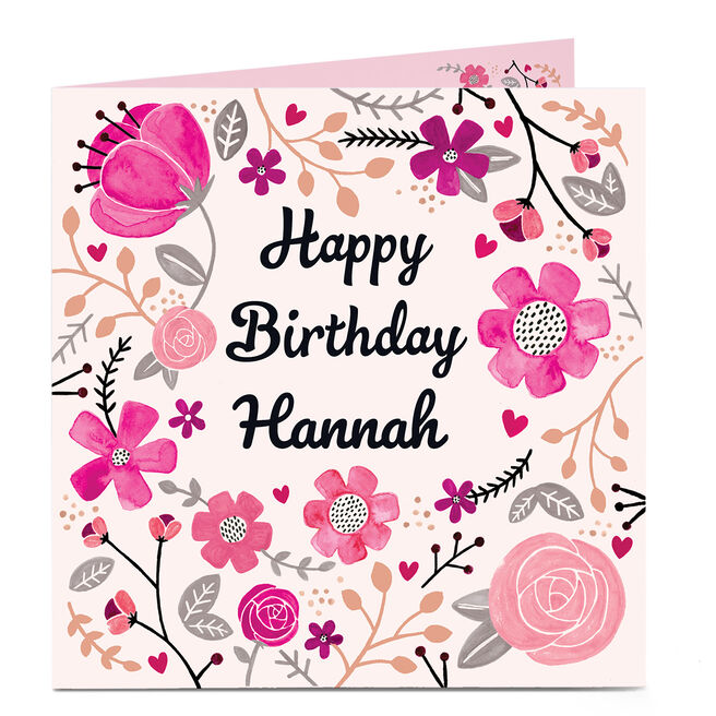 Personalised Beautiful Flower Bouquet Glitter Ribbon and Bow Birthday Card  Mum Wife Nan Nana Sister Aunt Friend Can Be Signed & Sent Direct 