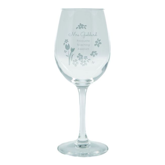 Personalised Wine Glass - Favourite Teaching Assistant