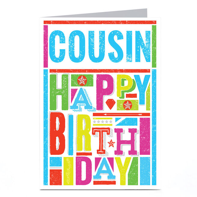 Personalised Birthday Card - Colourful Letters [any name/relative]