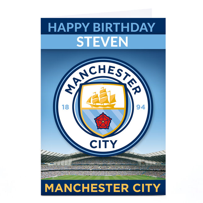 Personalised Manchester City Birthday Card