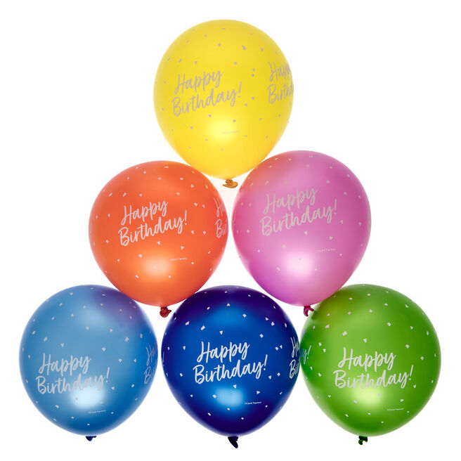 Latex Rainbow Happy Birthday Balloons - Pack of 6
