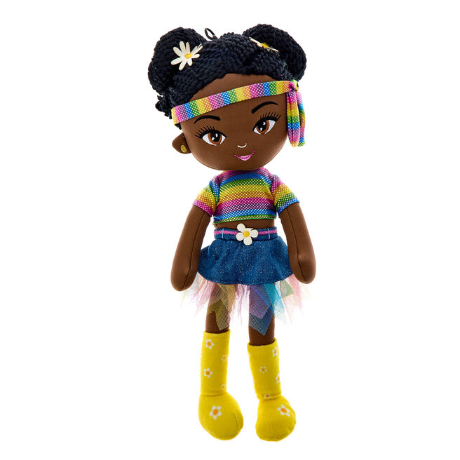 Rainbow Flower Doll Brunette Soft Toy