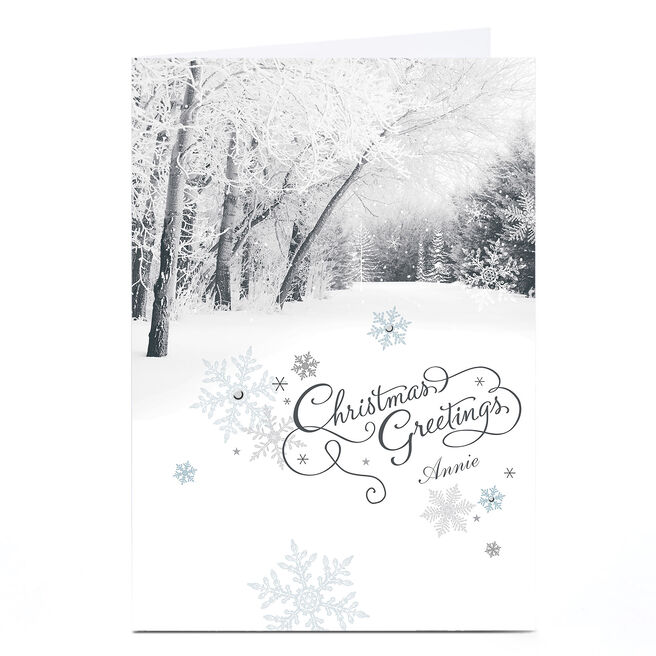 Personalised Christmas Card - White Forest