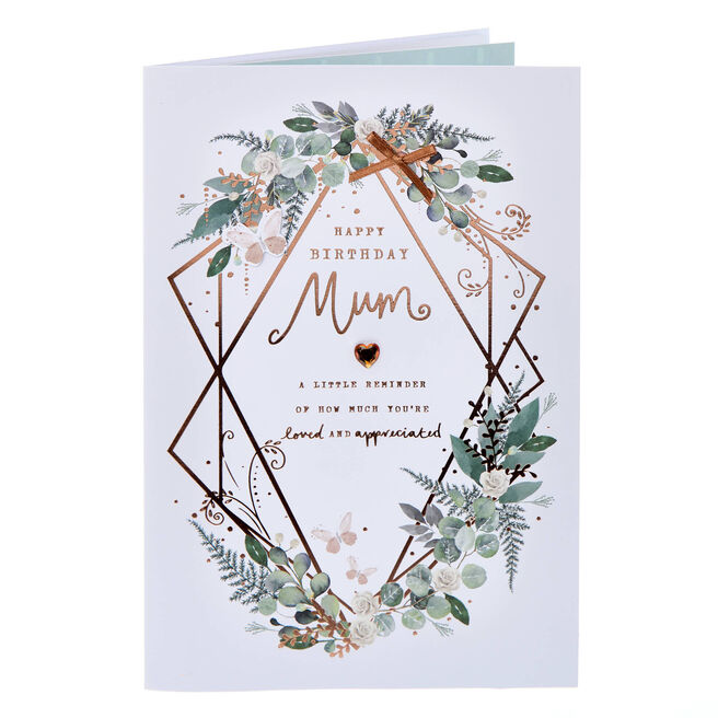 Mum Geometric Floral Birthday Card