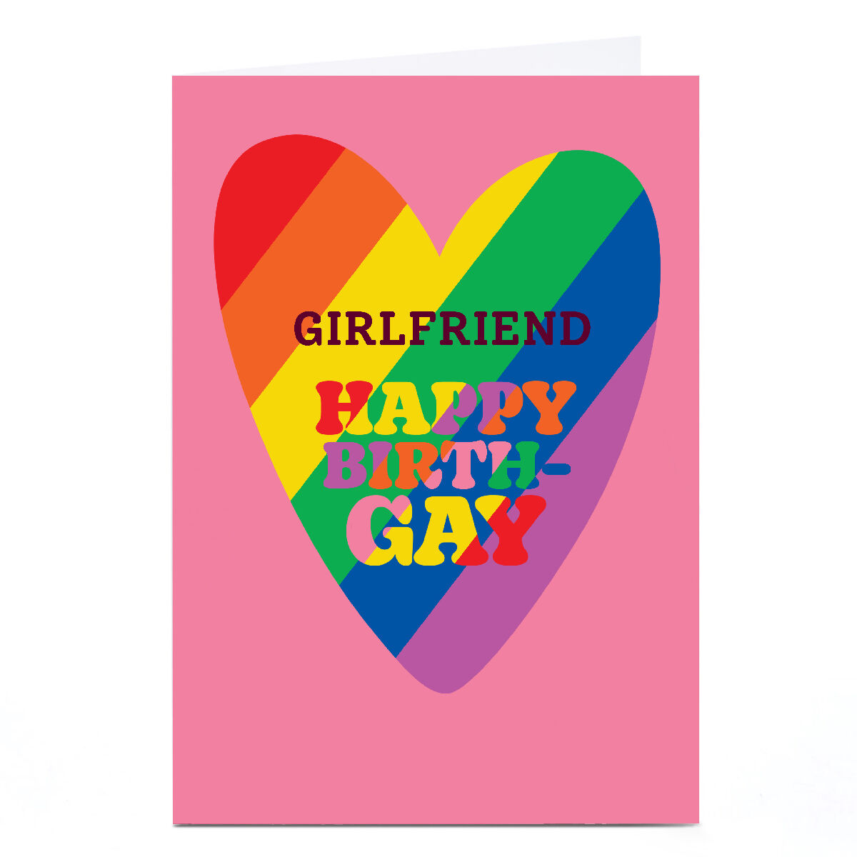 Buy Personalised Birthday Card Girlfriend Happy Birth GAY Rainbow   Primary 74722  