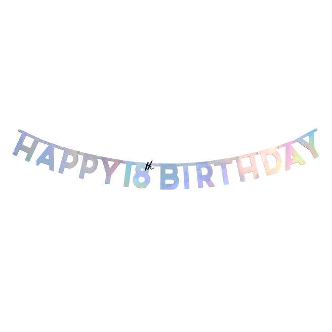 Silver Happy 18th Birthday Letter Banner