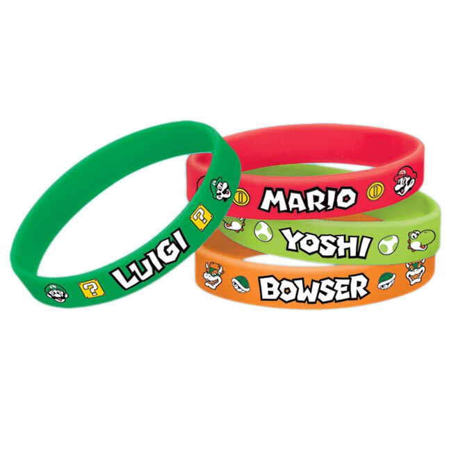 Super Mario Rubber Bracelets - Pack of 6