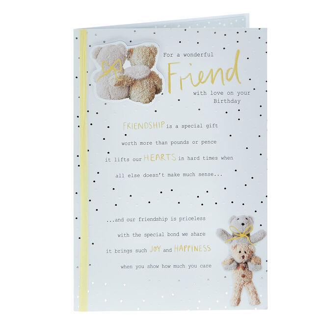Birthday Card - Wonderful Friend Teddy Bears