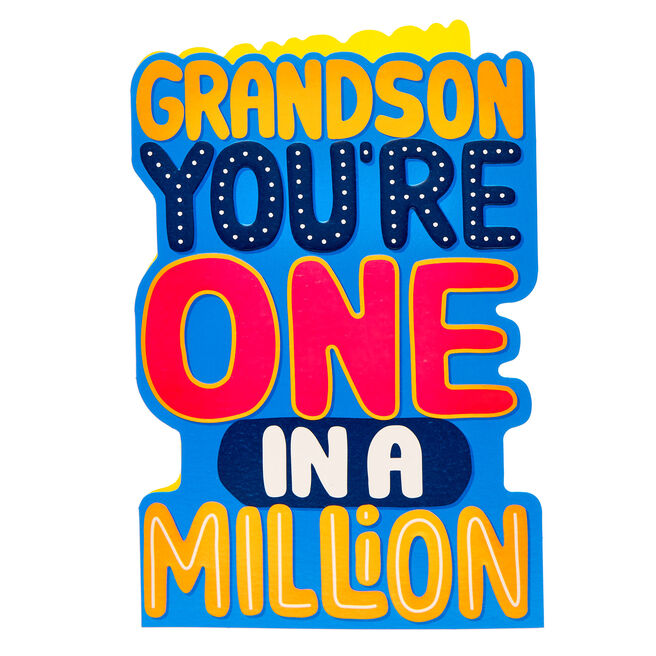 Grandson Colourfy One In A Million Birthday Card