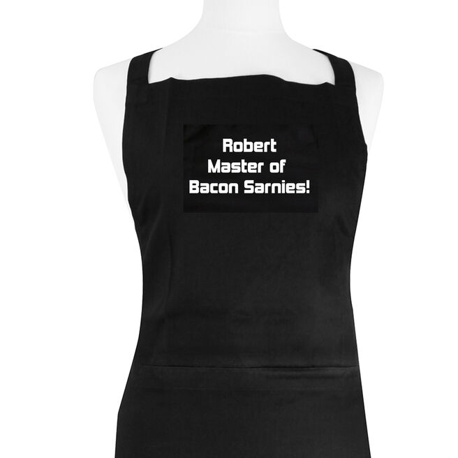 Personalised Black Apron - Any Message