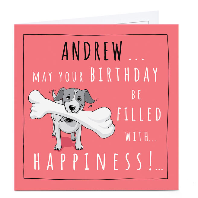 Personalised Totally Pawsome Birthday Card - Filled With Happiness