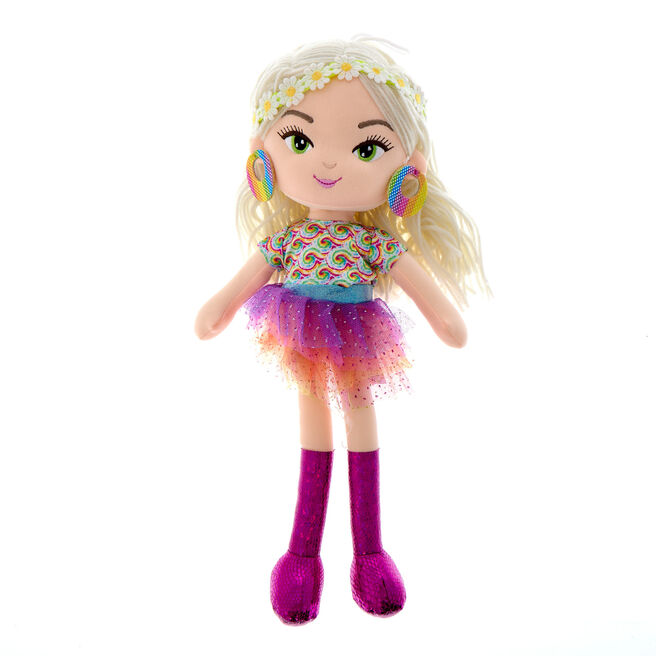 Rainbow Flower Doll Blonde Soft Toy 