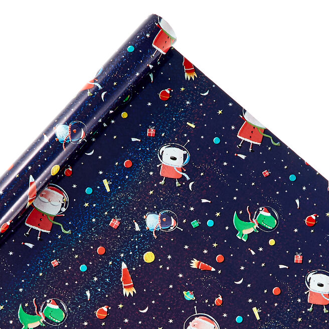 Space Santa Christmas Wrapping Paper - 2 Metres
