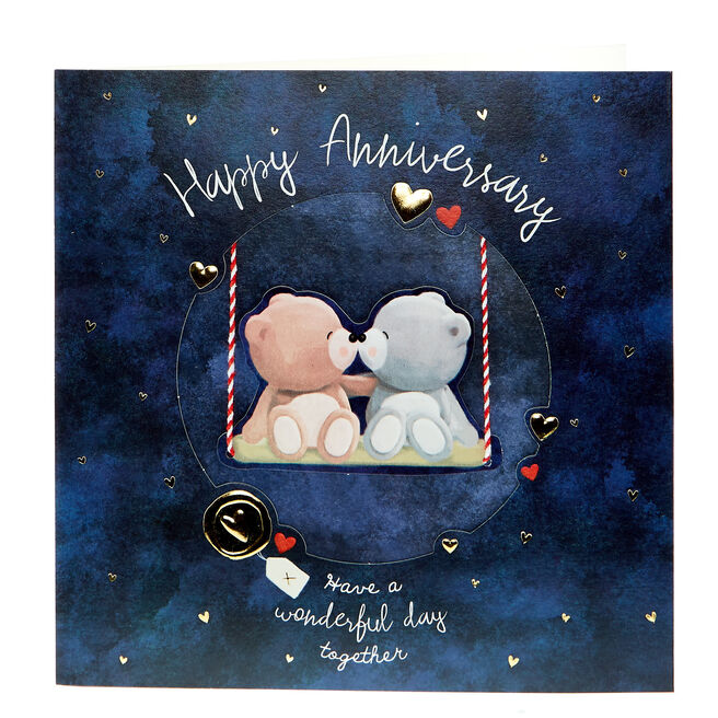 Hugs Bear Anniversary Card - Wonderful Day Together