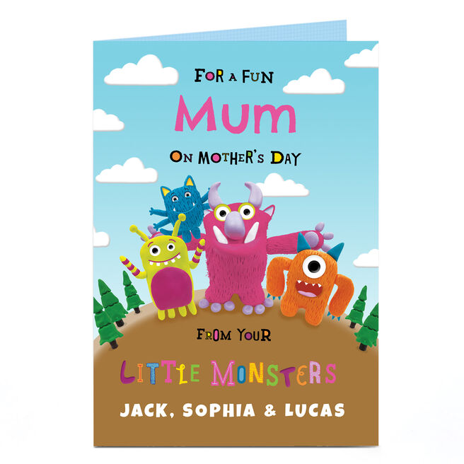 Personalised Mother's Day Card - From Your Little Monsters (3 Names)