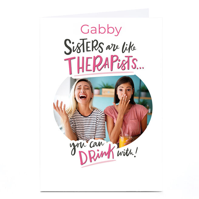 Photo Girl Talk Card - Sisters Are Like Therapists