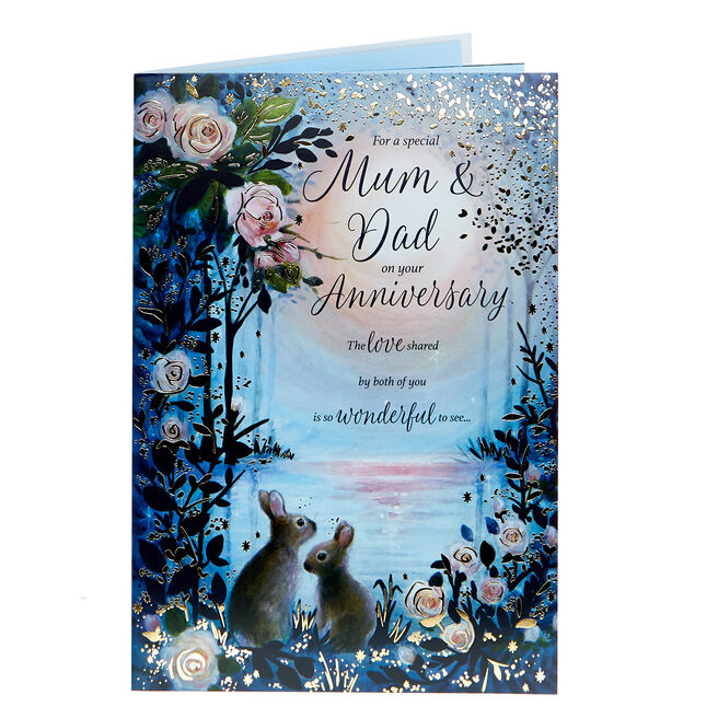 Anniversary Card - Special Mum & Dad Bunnies