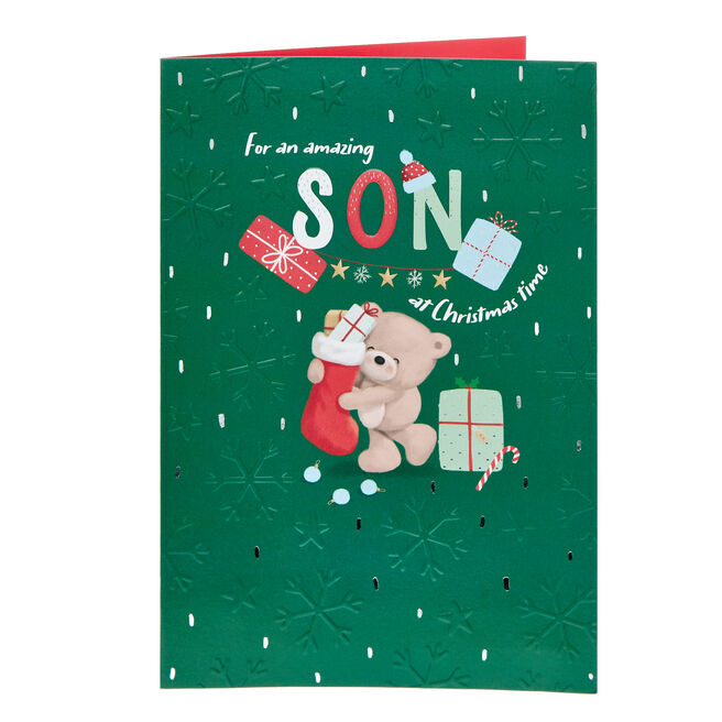 Son Hugs & Festive Gifts Christmas Card