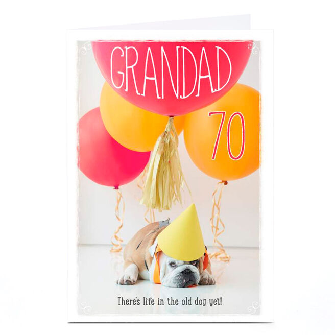 Personalised Birthday Card - Old Dog, Editable Age, Grandad