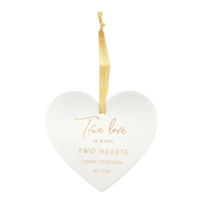 True Love Hanging Ceramic Heart Ornament