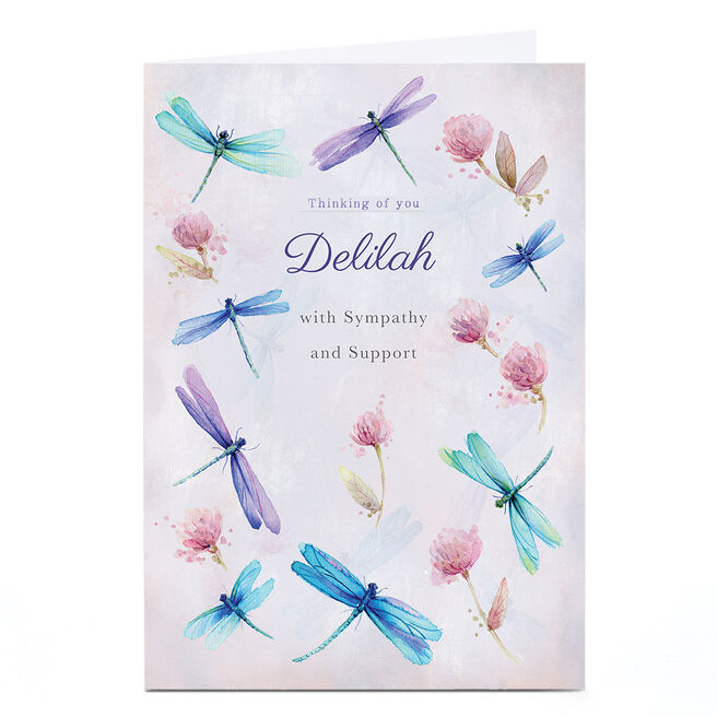 Personalised Sympathy Card - Dragonflies 