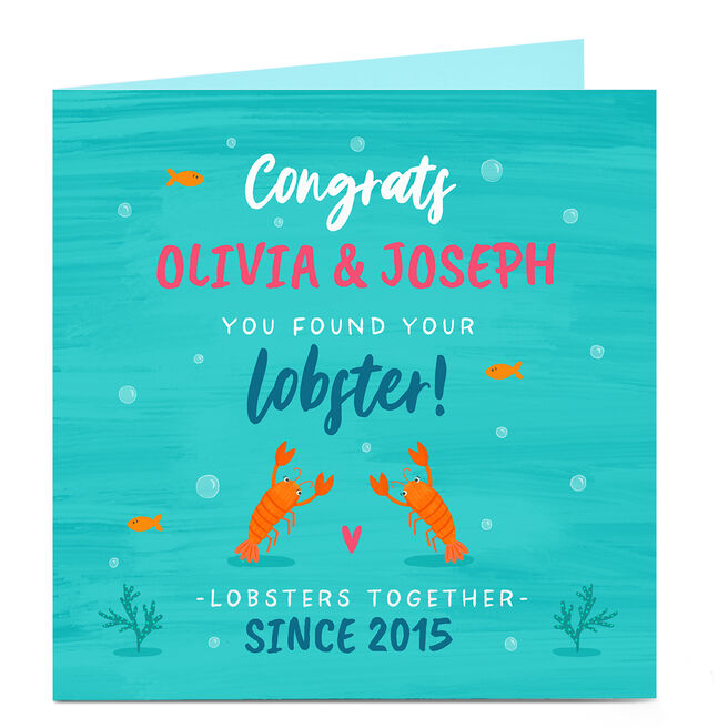 Personalised Wedding Card - You Found Your Lobster!