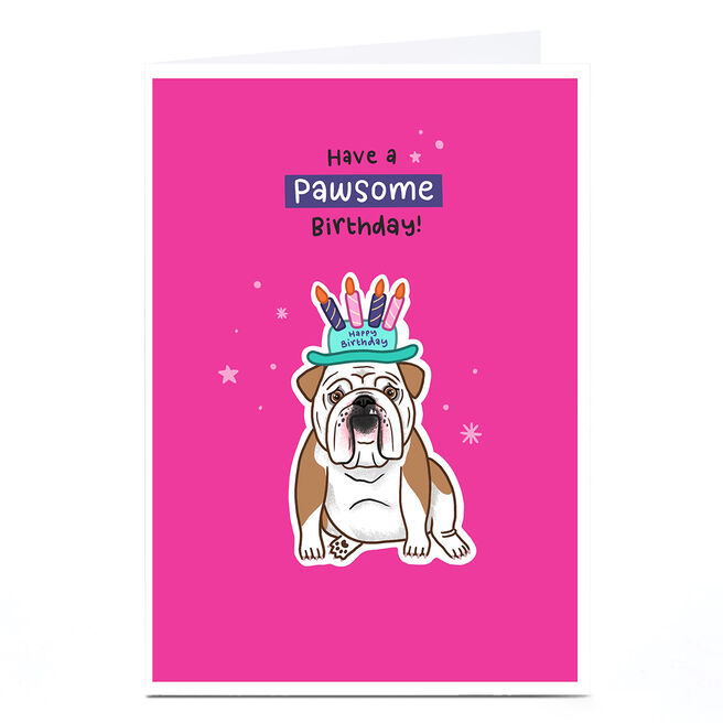 Personalised Blue Kiwi Birthday Card - Bulldog