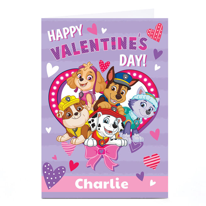 Personalised Paw Patrol Valentine's Day Card - Any Name