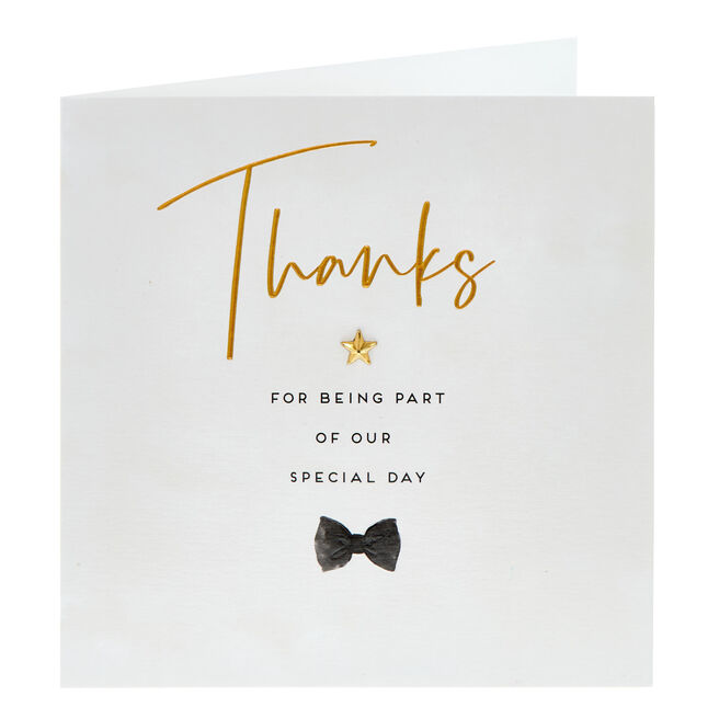 Bow Tie Wedding Day Thank You Card