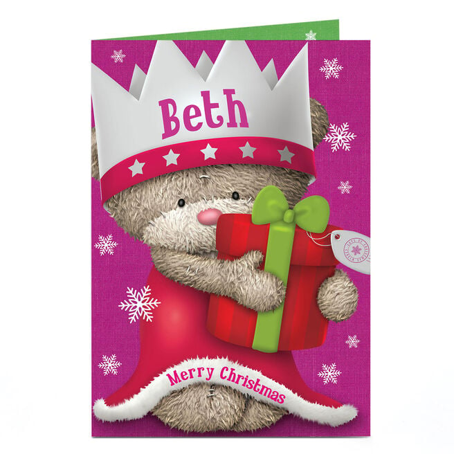 Personalised Hugs Bear Christmas Card - Princess