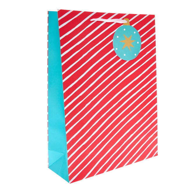 Candy Stripe Extra Large Portrait Christmas Gift Bag