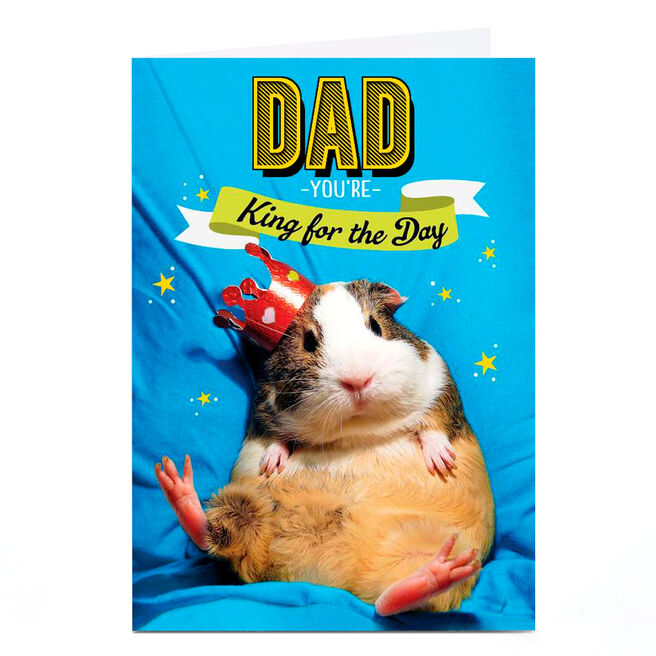 Personalised Birthday Card - Guinea Pig King, Dad