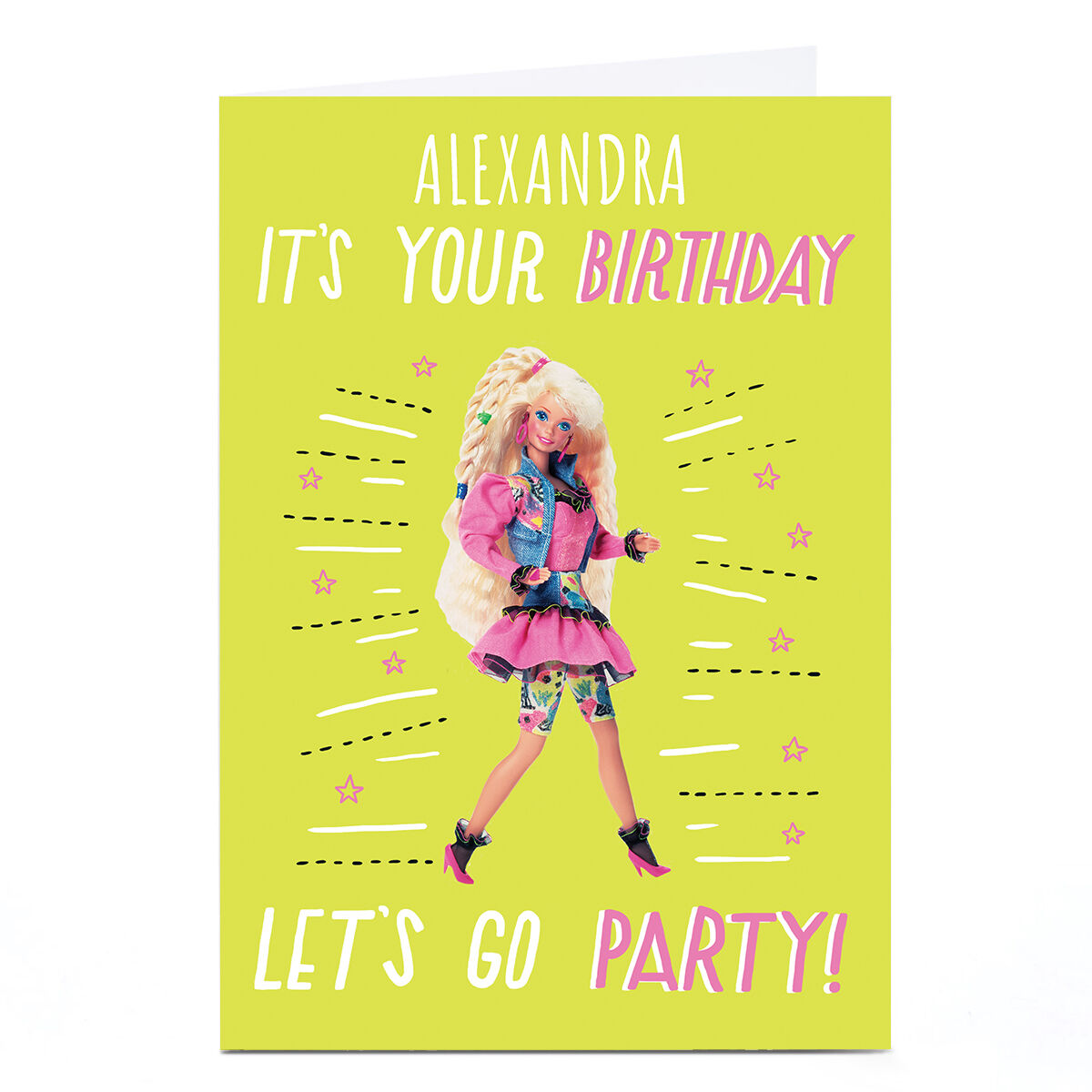 Personalised barbie birthday discount card