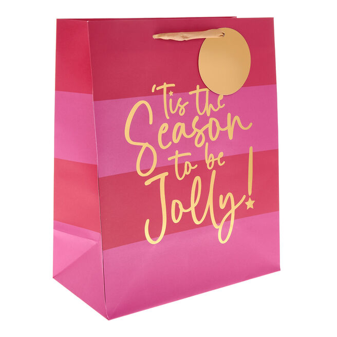 The Season To Be Jolly Large Portrait Christmas Gift Bag