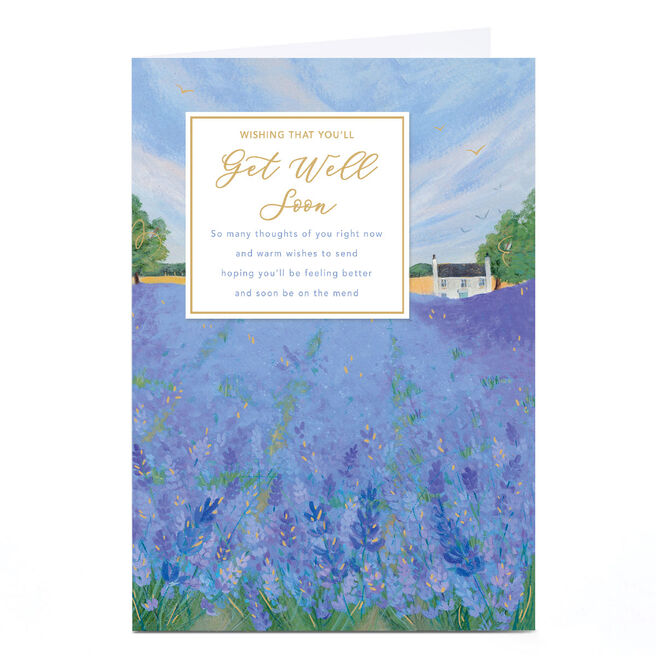 Personalised Get Well Soon Card - Lavender Meadow