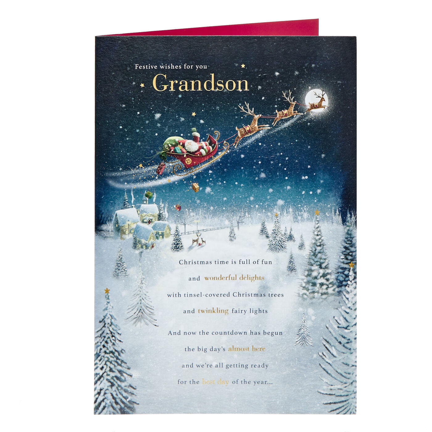 Buy Grandson Sleigh Verse Christmas Card For Gbp 199 Card Factory Uk