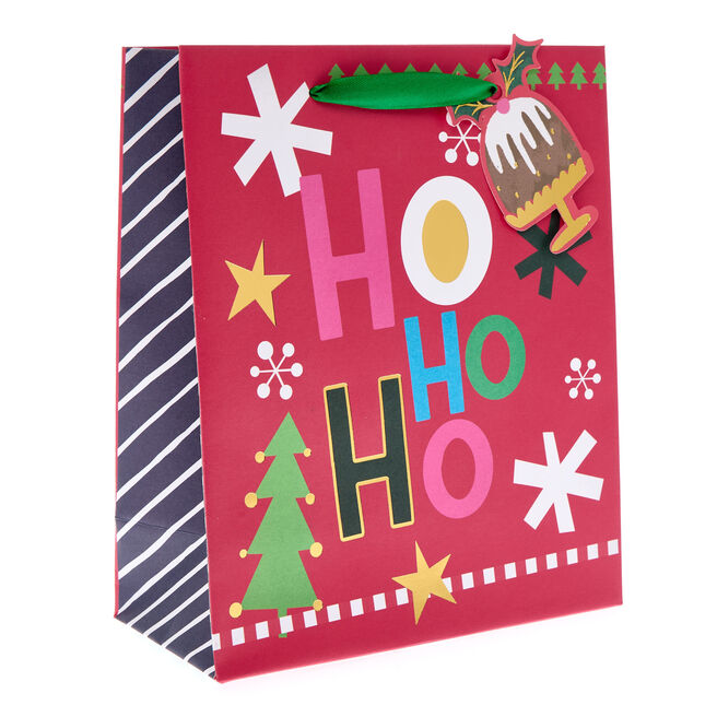 Ho Ho Ho Medium Portrait Christmas Gift Bag