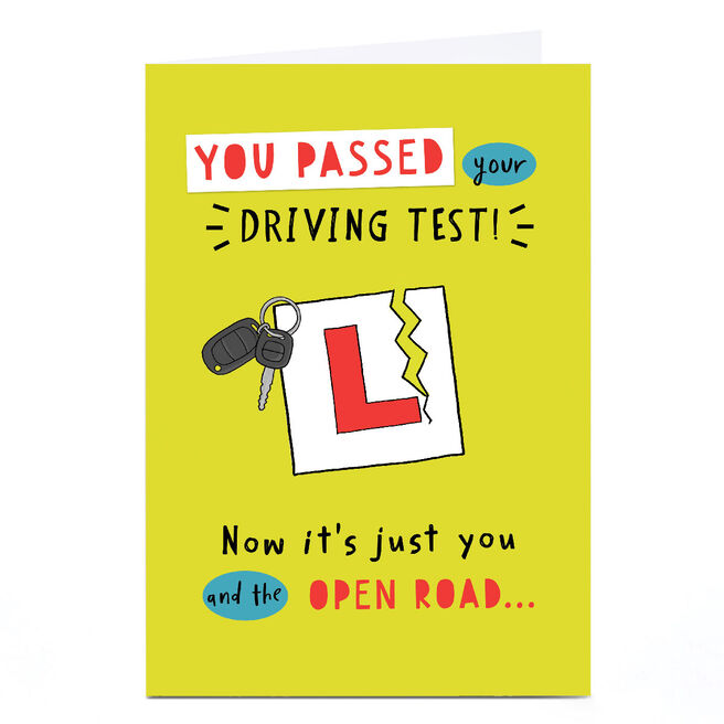 Personalised Driving Test Card - Just You and The Open Road