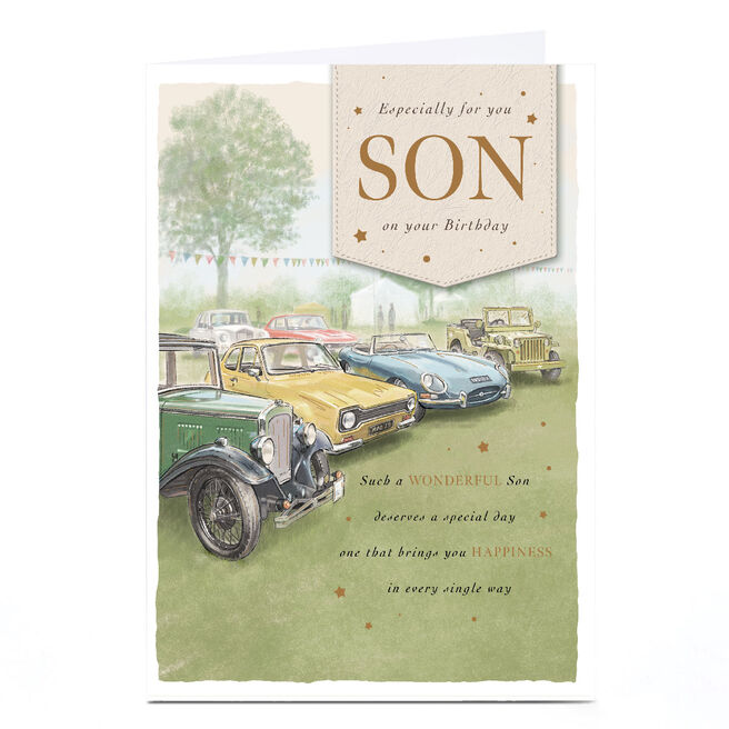 Personalised Birthday Card - Classic Cars, Son